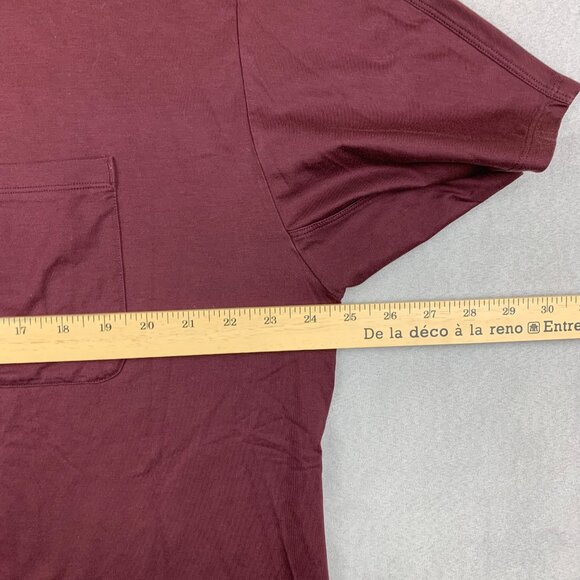 Lululemon Mens Shirt XL Relaxed Burgundy Red Crewneck Fundamental Pocket Tee - Picture 3 of 6